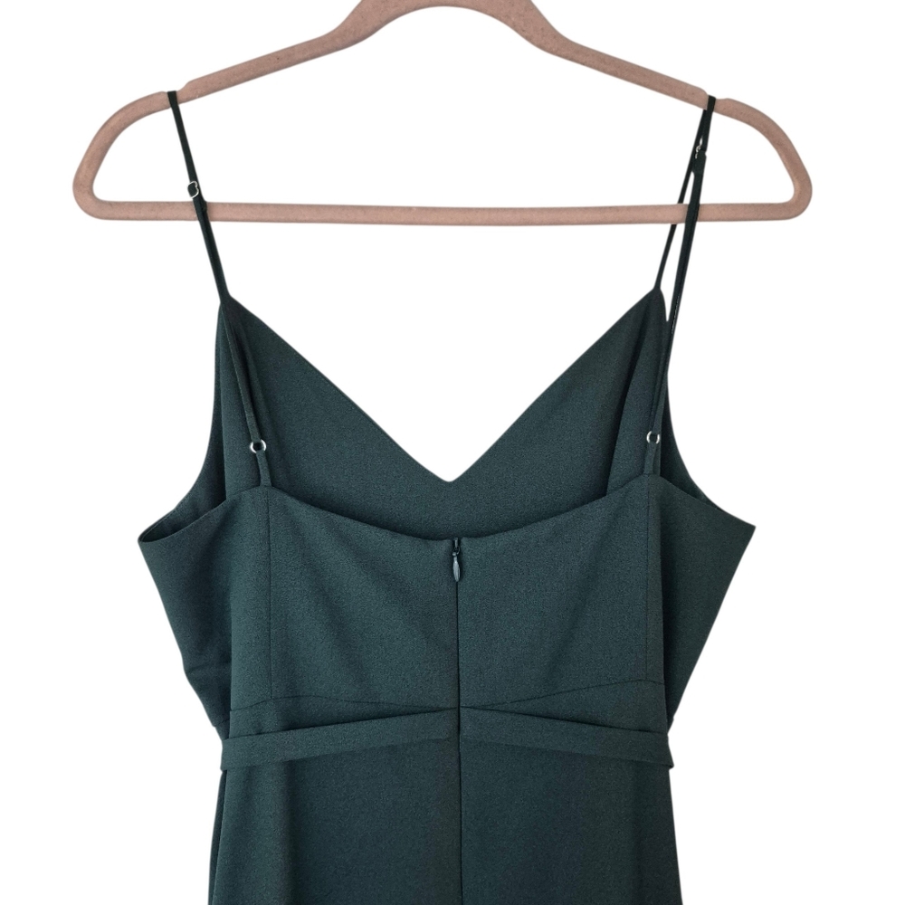 Park & Fifth Abbot Wrap Front Dress Dark Forest Green Color - Picture 6 of 9